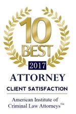 Client Satisfaction Award 2017 - American Institute of Criminal Law Attorneys